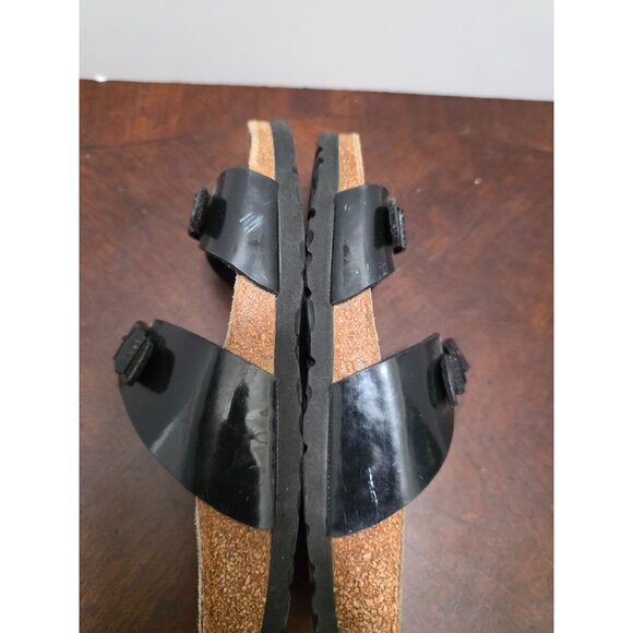 Birkenstock Black Patent Leather Arizona Sandals Size 36 EU Slip-On - Picture 7 of 10